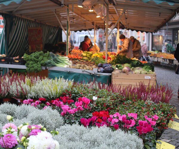 Der Wochenmarkt in Husum.